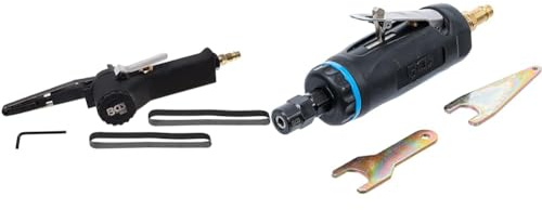 BGS 8853 | Druckluft-Bandschleifer | für Schleifbänder 330 x 10 mm | 20000 U/min | stufenlos verstellbar & 3264 | Stabschleifer | kurz | 170 mm | Druckluft | gerade | 6,3 mm (1/4), Abgewinkelt