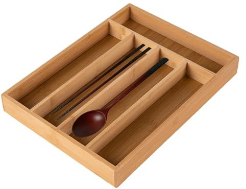 Plateau de rangement de tiroir pour argenterie, plateau de rangement divisé, organisateur d'ustensiles ménagers, organisateur de couverts portable pour cuillères, baguettes