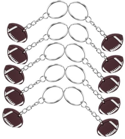 Parliky Lot de 10 mini porte-clés de rugby à suspendre pour décoration compacte pour porte-clés ballon de sport