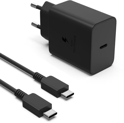 45W USB C Ladekabel Schnellladegerät mit Type C Kabel für Samsung S24 S23 S22+ S22 S21 S20 FE, Note10+/ 20 Ultra, Galaxy S10+ S9 S8 S7 A53 A54 A53 A52 A51 A50 A34 A33 A23 schnelles Netzteil Ladegerät