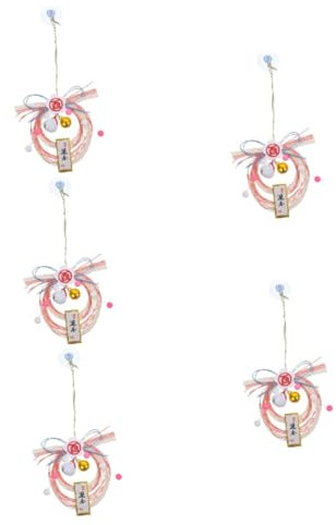 Alipis Lot De 5 Couronnes De Paille Tissées Japonaises À Suspendre Au Mur Panneau De Bienvenue Décoration Dintérieur