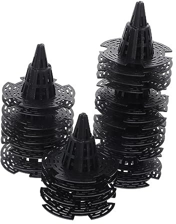 Gogogmee 30 Pièces Tapis en Maille Jardinage Plantes Coussins de Fond de Pot de Fleurs Insert en Maille pour nid de Poule Joint de Drainage Respirant Conique Tapis de Pot bonsaï Plastique