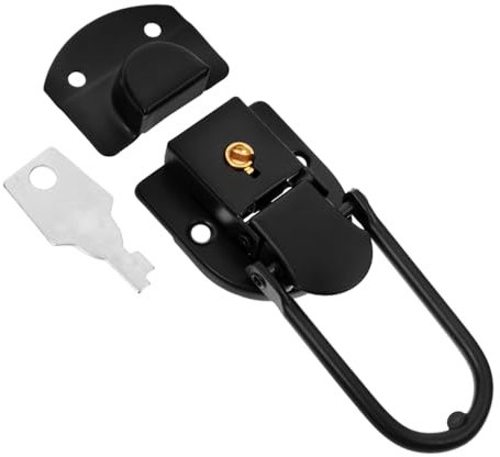 KITANDOVE Box Lock Cabinet Lock Hinges Cabinet Hasp Lock Suitcase Lock Clasp Toggle Ancient Chinese Lock Latches Toggle Latch Locking Latch Guitar Case Latch Antique Cabinet Latch Iron Black