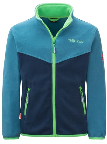 Trollkids Kids Oppdal Jacket XT | Warme und weiche Fleecejacke, Leicht und atmungsaktv, Zwei Taschen, Zip-in-System-kompatibel, Reißverschluss mit Kinnschutz