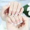 Semi Cured Gel Nail Strips, 22 Pcs Self-Adhesive Nail Wraps, Durable Gel Stickers, DIY Manicure Kit, Long-Lasting Salon Look, Easy Application with UV/LED Lamp, Glossy Finish (French Tip)