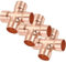 Lot de 3 raccords de tuyau 4 voies en cuivre pour plomberie, climatisation, réfrigération - 16 mm