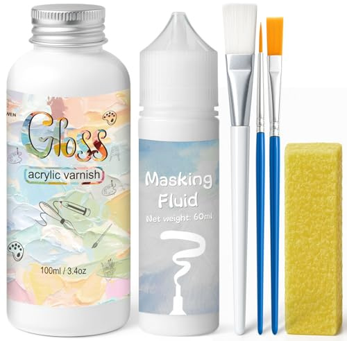 EIGTWEN Vernis acrylique fluide et brillant, empêche la peinture d'adhérer à la zone de masquage, facilement amovible, ne laisse aucun résidu