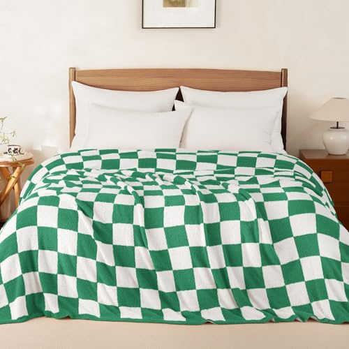 Whale Flotilla Leichte Kuscheldecke Moderne Sofadecke für Sommer, Grün | 150x200 cm Atmungsaktive Weiche Luxuriöse Tagesdecke aus Mikrofaser, Zarte Kuschelige Wohndecke für Bett und Sofa