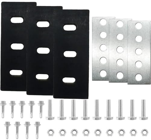 TGBoBiFiveY 304 Edelstahl Schneefräse Impeller Modifikation Kit 1/4 Zoll 3-Blatt Universal Schwarz Gummi mit Installations-Hardware für 2-stufige Maschinen