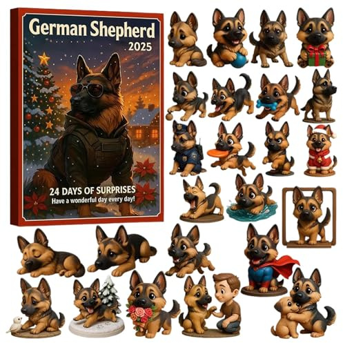 Deutscher Schäferhund Weihnachts Adventskalender 2026 2D Acryl Hund