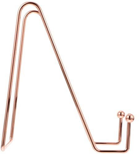 jojofuny Eisen Displayständer Groß Roségold Tellerhalter und Staffelei aus Metall für Fotos Bücher und Deko Stabiler Ausstellungsständer für Tisch und Regal