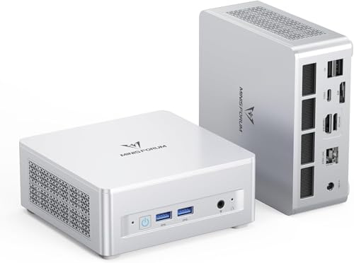 MINISFORUM UM880 Plus Mini PC con processore AMD Ryzen 7 8845HS (8C/16T, fino a 5,1 GHz), 32 GB RAM DDR5, SSD PCIe da 1 TB, grafica Radeon 780M, OCuLink, triplo display fino a 8K@60Hz, 5× USB, WiFi 6E