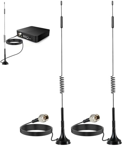 2Pack 4G LTE Antenna 7dBi High Gain SMA Male Aerial with 3m Magnetic Base with SMA Connector Signal Booster for Netgear TP-Link Router Modem Hotspot Wireless Router Hub Indoor Outdoor