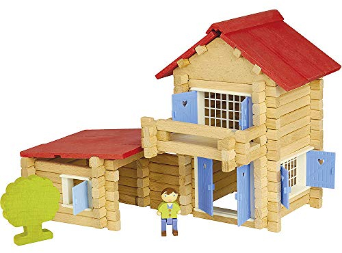 Jeujura - 8033- Jeux de Construction-la Maison en Bois - 140 Pieces