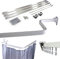 ECOSPA Flexible Chrome Shower Curtain Rail – Adjustable Track for L, U, P & Rounded Shapes – Includes Hooks & Assembly Instructions