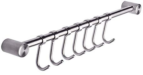 eForwish 304 Stainless Steel Kitchen Rail with 7 Hooks Hangers Wall Mounted 15 by eForwish