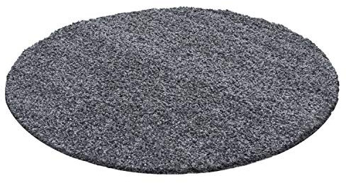 Ayyildiz Teppich-Hochflor Shaggy Teppich Langflor 5 Einfarbig Wohnzimmer, Polypropylen, Grau, 80 X 80