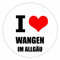 Kiwistar - Autoaufkleber - 8x8 cm - außen klebend - I love Wangen am Allgäu für Auto, Laptop, Fahrrad, LKW, Motorrad Aufkleber mehrfarbig Sticker Decal