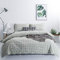 SUSYBAO Parure de lit 3 pièces avec Housse de Couette à Carreaux 100% Coton délavé – 1 Housse de Couette à Fermeture éclair et 2 taies d'oreiller – Vert Vichy Vert – pour Grand lit