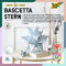 folia 402/1515 - Bastelset Bascetta Stern Winterornament weiß/eisblau, 32 Blatt, 15 x 15 cm, fertige Größe des Papiersterns ca. 20 cm, mit ausführlicher Anleitung - ideal zur zeitlosen Dekoration