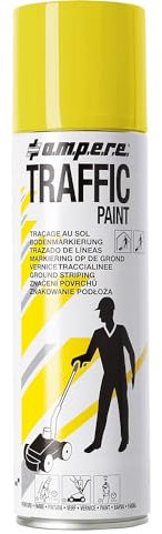 Ampere | Vernice traccialinee Traffic Paint® | contenuto 500 ml | conf da 12 bombolette | giallo