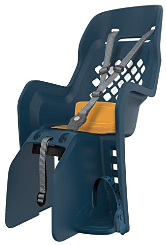 Polisport 8406600003 - Joy CFS Rücksitz für Fahrräder mit 26'' bis 29'' Rädern geeignet für Kinder mit einem Gewicht von 9 bis 22 kg mit Verankerung auf dem Gepäckträger en Color Denim/Gelb