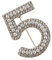 MagiDeal Broche Cristal Pin Numéro 5 Forme Bijoux Fantaisie Femme Broche Strass - Argent