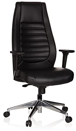 hjh OFFICE 600985 XXL Chefsessel VITORO Kunstleder Schwarz Schreibtischstuhl mit hoher Rückenlehne