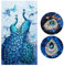 SWECOMZE 5d Diamant Painting Kit DIY Pfau Muster Handgemachtes Klebebild mit Digitale Sets Kreuzstich Wanddekoration (60 x 100 cm)