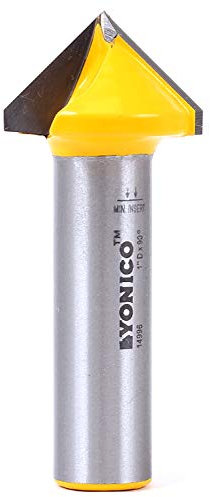 Yonico V Groove Router Bit 90 Degree X 1-Inch Diameter 1/2-Inch Shank 14996