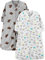 Simple Joys by Carter's Unisex Baby 2-Pack Microfleece Long-Sleeve Sleepbag Tragbare Decke, Grau Meliert Bär/Weiß Waldtiere, 3-6 Monate (2er Pack)