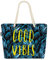 VOID XXL Strandtasche Good Vibes Palmen Shopper Tasche 58x38x16cm 23L Beach Bag Tropen Blätter Urwald, Kissen Farbe:Blau