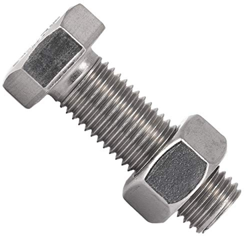 OPIOL QUALITY® Sechskantschrauben M10x60 mit Sechskantmuttern M10 (10 Stück) aus Edelstahl A2 V2A Set DIN 933 / DIN 934 Muttern Maschinenschrauben Edelstahlschraubenset Gewindeschrauben