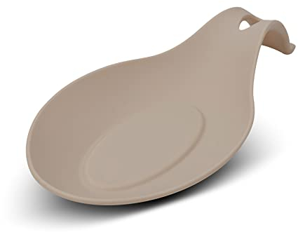 Nava Misty Silicone Cooking Spoon Rest, Heat Resistant Kitchen Utensil Holder for Ladle, Whisks, and Big Spoons, 24 cm