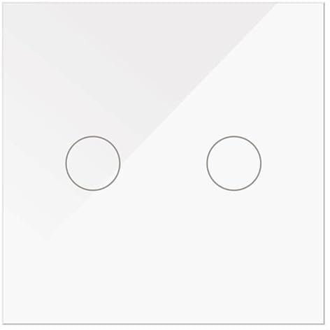 WESA - Doble Interruptor Táctil WiFi de Cristal Blanco Empotrable Doble + Mecanismo con App Tuya. Compatible con Alexa, Google Home y Smart Life, iOS y Android.