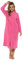 Vestaglia lunga da donna in morbido pile, taglie dalla 42 alla 54, con tasche frontali con cerniera, rosa, 18-20