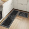 HSGLGNA Lot de 2 Tapis de Sol Anti-Fatigue pour décoration de la Maison et du Bureau - Imperméables, antidérapants et Confortables (Ustensiles de Cuisine A, 40x60+40x120cm)