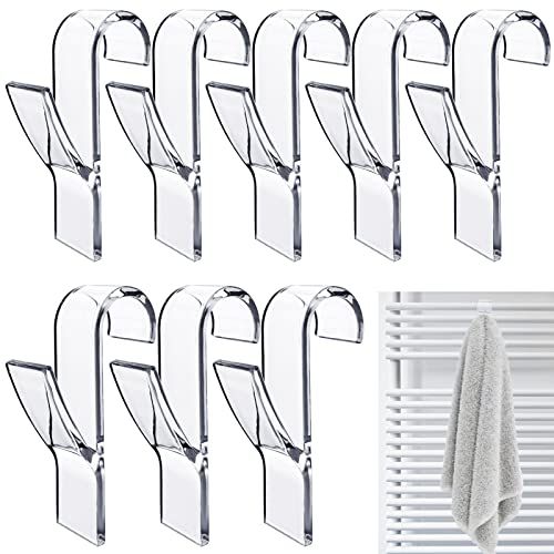 Realure 8 Pcs Towel Round Radiator Brackets Hooks, Towel Rail Radiator Hooks, Radiator Rail Hanger Hooks for Towels, All Standard Radiators, Removable