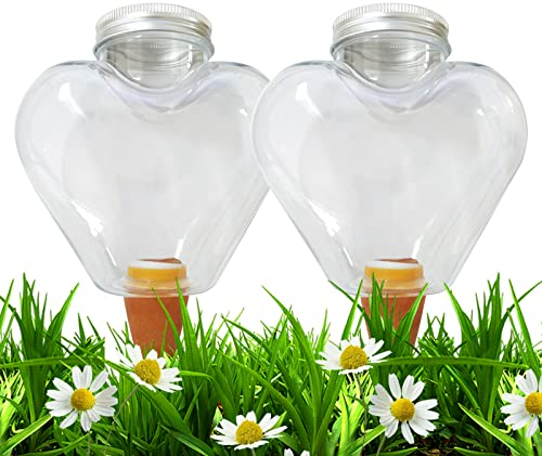 2 Pièces Arrosage Automatique Interieur,Abreuvoir Pour Plantes,Dispositif D'arrosage Automatique Des Plantes,Transparent En Forme Champignon Coeur Fraise Dispositifs D'arrosage,pour Plantes (C)
