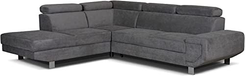 Artic Corner Grey Color Sofa Bed With Storage - Premium Quality Fabric - Right and Left Arm Sofa Bed (Left Arm)