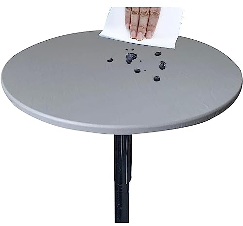 NNSMUN Elastische Tischdecke Gartentischdecke RundtischdeckeTischdecke Outdoor, Elastisch Rund Gartentischdecke, Abwaschbar abwischbar Wetterfest (90 cm (Runder Tisch),GrauV)