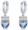 Katze Ohrringe für Mädchen 925 Sterling Silber Katze Tropfen Hängend Creolen Ohrringe mit Blauem Kristall Hypoallergene Katze Geschenke Schmuck für Frauen