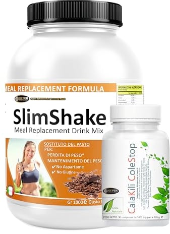 Hyper Kit Dimagrante Completo - Pasto Sostitutivo Dimagrante Proteico 1000g gusto Cacao + Pillole Brucia Grassi Potenti Veloci 90 Compresse - Controllo del Peso e Dimagrimento - Prodotto in Italia