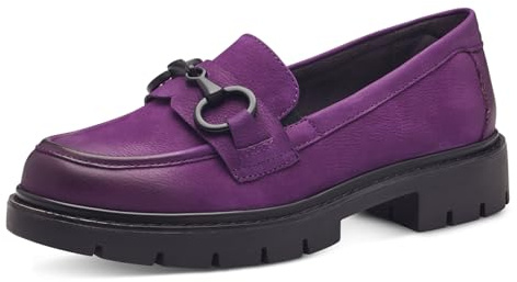 Tamaris Comfort Damen Slipper aus Leder Elegant, Lila (Purple Nubuk), 36 EU