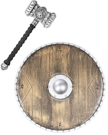 Funidelia | Wikinger Accessoires Kit für Herren Nordisch, Walküre, Barbaren, Vikings - Zubehör für Erwachsene, Zubehör für Kostüm - Braun