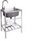Fregadero Portatil Camping,Fregadero de Cocina Comercial con Banco de Trabajo, Fregadero de Acero Inoxidable Independiente Con Agua Fria y Caliente Grifo,para Garaje, Jardín, Cocina, Lavadero (Size :