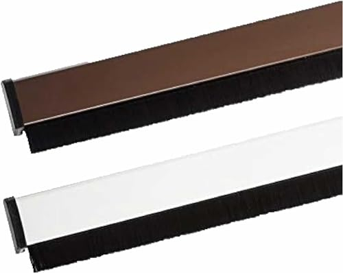 Automatik Bürstendichtung aus Aluminium – Türbodendichtung absenkbar, 2 Farben wählbar Weiß oder Braun – Zugluftstopper, Türdichtung für Innen- & Außentüren, energiesparend & leise (Weiß)