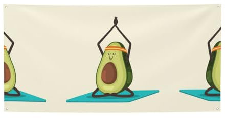 Geburtstagsparty-Banner, Themen-Spiele, Partyzubehör – ideal für Halloween und Weihnachten – süße Yoga-Avocado