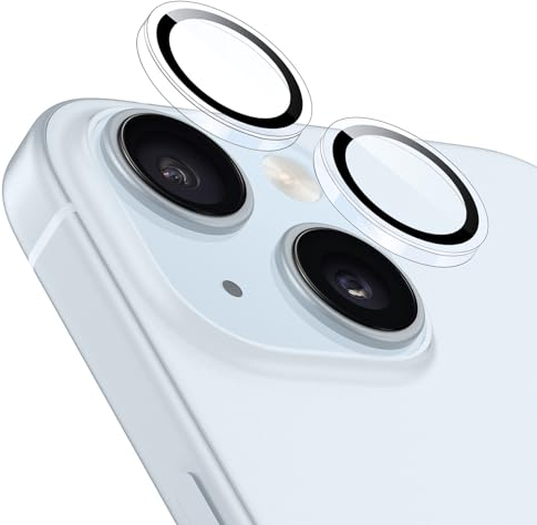 ESR Kamera Schutz für iPhone 15/15 Plus und iPhone 14/14 Plus, Armorite Einzel Linsen Schutzfolien, kratzfestes, ultradünnes gehärtetes Glas mit Aluminiumkante, Armorite-Serie, 1 Stück, Klar