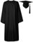 GraduatePro Abschluss Talar mit Hut Absolventen Robe Bachelor Uni Master Kostüm Geschenke Absolventen Akademischer Herren Damen Schwarz 51=M